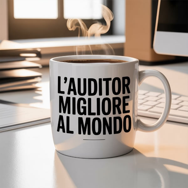 Una tazza con sopra la scritta L'auditor migliore al mondo
