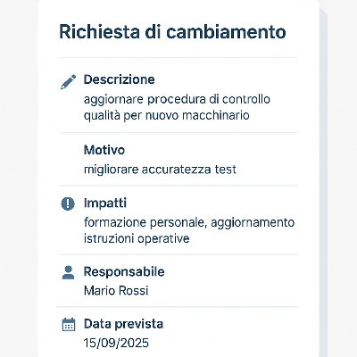 Richiesta modifica